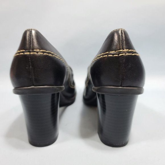 What's What By Aerosoles Trip Stick Women’s Slip On Black Leather Heels Size 8M - Picture 6 of 11